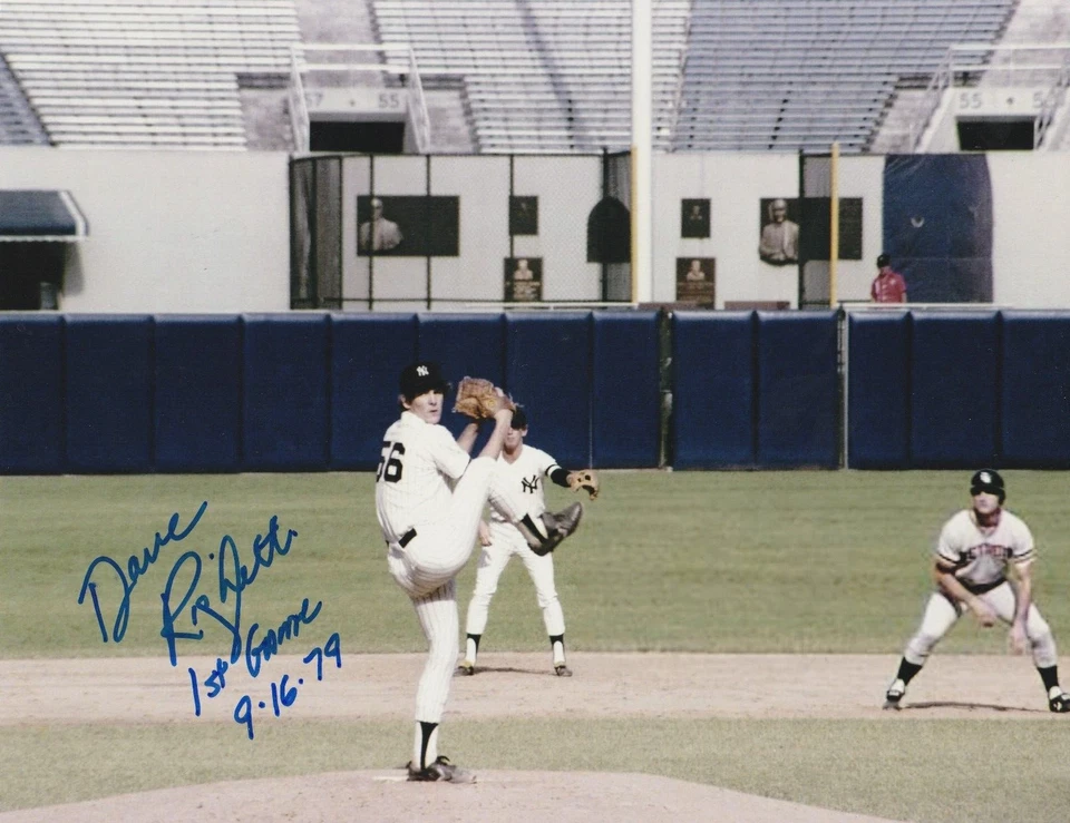 DAVE RIGHETTI  NEW YORK YANKEES  1ST GAME 9-16-79  ACTION SIGNED 8x10 - Image 1 of 1