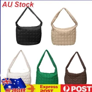 Vintage Checkered Pure Color Messenger Bag Women Nylon Large Capacity Handbags - Picture 1 of 27