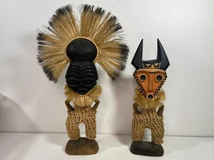 Figura esculturas vintage de dios de la lluvia del diablo tribal africano tallada a mano tallada en madera - Imagen 1 de 18