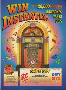 Vintage Print Ad RC Diet Rite Soda - Jukebox Contest Entry Form - 1993 10.75"x7" - Picture 1 of 5