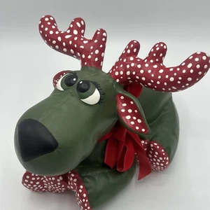 Vintage Keramik Form Weihnachten Elch Rentier handbemalt Welpe Hund Augen - Bild 1 von 17