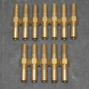 (12) Western Enterprises Hose Splicers 312-39, 3/8" Tube ID, Barb, Brass - Picture 1 of 5
