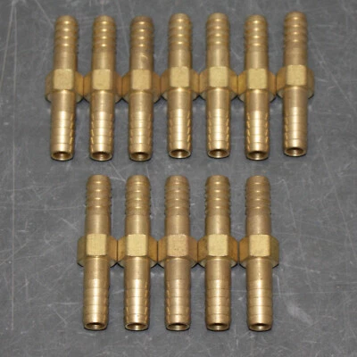 (12) Western Enterprises Hose Splicers 312-39, 3/8" Tube ID, Barb, Brass - Image 1 of 4