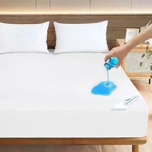 Queen Mattress Protector Waterproof Cover Absorbent Fitted Sheet up - 18'' Deep  - Picture 1 of 7