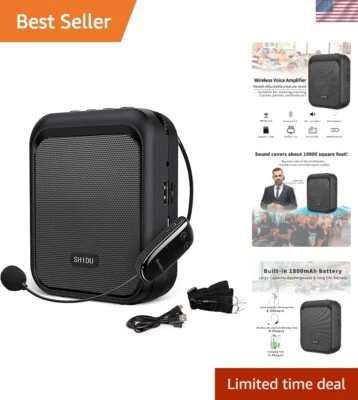 Mini Amplificador de Voz Altavoz Bluetooth Portátil con Micrófono Inalámbrico UHF... Foto 1 de 4