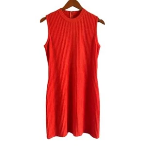 Vintage St. John Collection Orange Knit Sleeveless Bodycon Sheath Dress Sz 6 - Picture 1 of 11