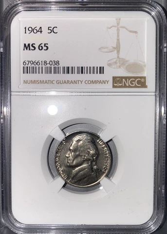 1964 Jefferson Nickel - NGC MS65 Cover