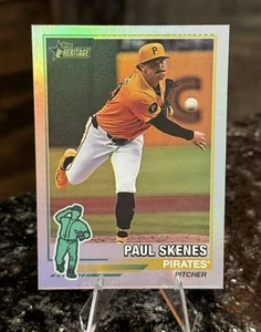 2025 Topps Heritage PAUL SKENES 1976 Redefined HOLOGRAPHIC Cool Serrated Side - Picture 1 of 2