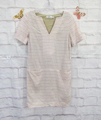 Vestido recto para mujer Vineyard Vines 100 % lino con bolsillos a rayas talla 00 Foto 1 de 4