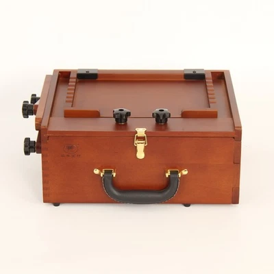 Wooden Artist Plein Air Easels Box Pochade Box Dark Walnut Painting Draw Travel - Image 1 of 3