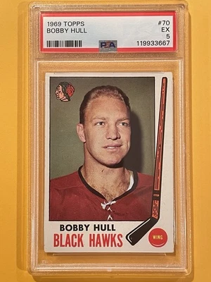 1969-70 Topps Bobby Hull #70 PSA 5 Vintage Hockey Chicago Blackhawks Salón de la fama Foto 1 de 2
