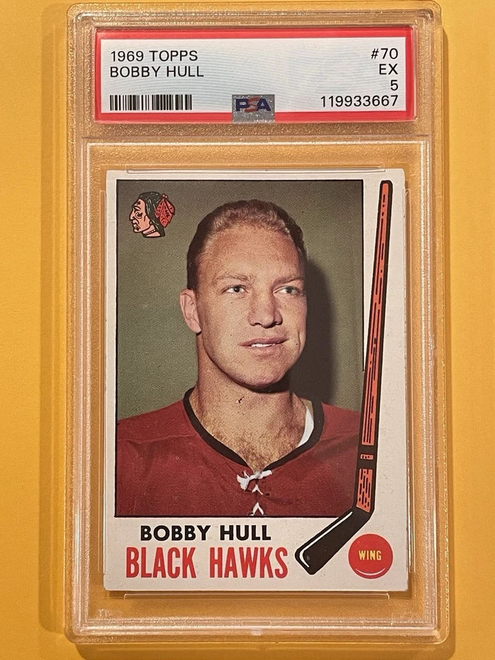 1969-70 Topps Bobby Hull #70 PSA 5 Vintage Hockey Chicago Blackhawks HOF - Image 1 of 2