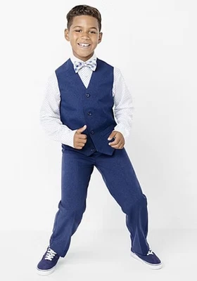 Van Heusen Niños 4 Piezas Traje Formal Conjunto Chaleco Pantalones Vestido Camisa y Corbata Talla 6 NUEVO Foto 1 de 3