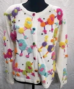 Design Options by Philip Jane Gordon Poodle Sweater Small VTG NWT Rare Dogs Paws - Picture 1 of 21