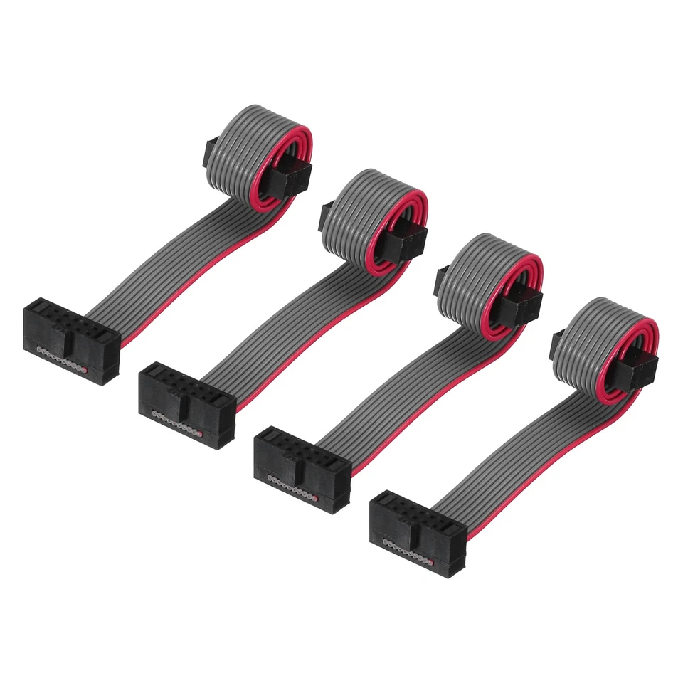 IDC 10Pin Flat Ribbon Cable, 1.27mm Pitch FC to FC Connector 10cm Length, 4Pcs Foto 1 de 4