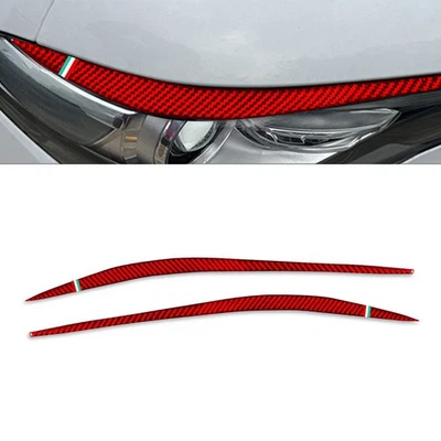 Cubierta de párpados para faros cejas 2 piezas para Alfa Romeo Giulia 2015-2024 Foto 1 de 4