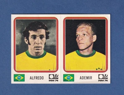 Painel de 2 cartas Panini Copa do Mundo FIFA 1974 #163/159 Alfredo / Ademir Brasil - Imagem 1 de 2