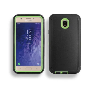 Phone Case Hybrid Shockproof Defender Cover For Samsung Galaxy J3 2018 Black - Picture 1 of 1