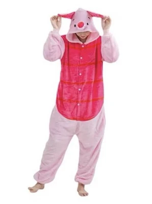 Piglet Inspired Costume Sleeper PJs Pajamas adult size Small - Image 1 of 4