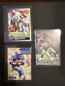 Barry Sanders Card Lot (91 Pro Set and Score, 94 Skybox Impact) Detroit Lions - Picture 1 of 7