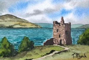 ORIGINAL AQUARELL - Urquhart Castle, Schottland - Picture 1 of 1