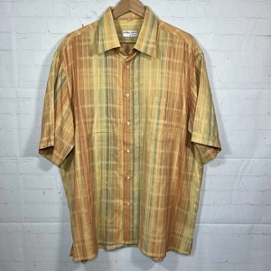 Georg Roth of Germany Linen Short Sleeve Button Up Shirt Mens Size XXL Striped - Picture 1 of 10