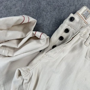 J.Crew Jeans Mens 33x32 Ecru 484 Slim Selvedge Button Fly Redline Denim 5-Pocket - Picture 1 of 24