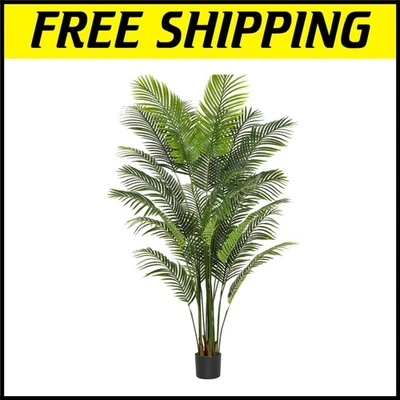 Palmera sintética premium de 7 pies - decoración tropical de fácil mantenimiento para el hogar y la oficina Foto 1 de 4