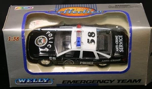 Chevrolet Caprice Police Anti-Crime 1:38 Diecast Welly Emergency Team in Box - Picture 1 of 7