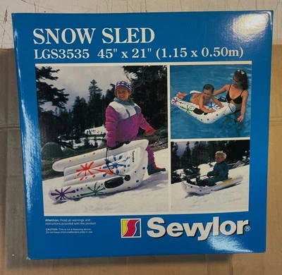 NOS VINTAGE SEVYLOR SNOW SLED / SNOW GLIDER INFLATABLE TOBOGGAN - NEW - Image 1 of 4
