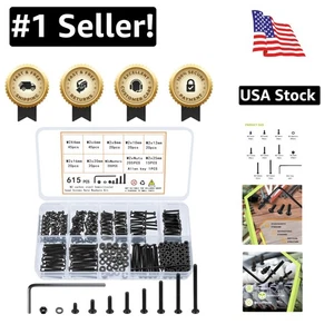 615-tlg. M2 Schrauben Sortiment Set - Kohlenstoffstahl, Innensechskant Ausführung - Bild 1 von 9