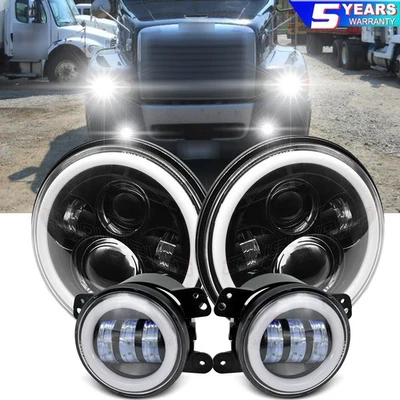 For Freightliner Century Class 7'' LED Projector Headlight Hi/Lo & 4'' Fog Light - Image 1 of 4