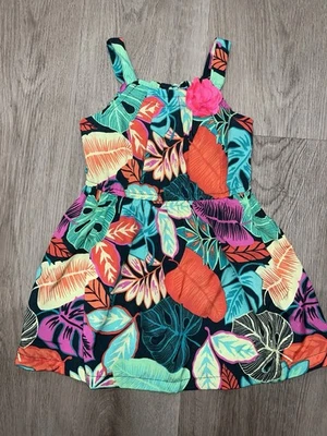 Vestido Cherokee Floral Hawaiano Negro Sin Mangas Niñas Pequeñas Talla 2T Meses Foto 1 de 4