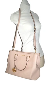 MICHAEL KORS MEDIUM ZIP BELTED SATCHEL SHOULDER BAG Purse MK POWDER BLUSH Cross - Picture 1 of 8