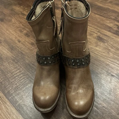 Freebird Ramone Harness Short Boot Tan Leather Bootie Distressed women SZ 7 EUC - Image 1 of 4