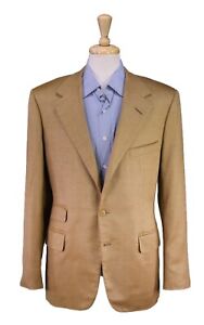 Edgar Pomeroy Bespoke Gold Woven Cashmere-Silk Sportcoat Blazer 42R