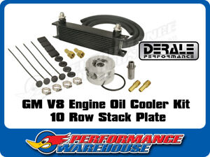 Derale 10 Row Series10000 Stack Plate Gm V8 Engine Oil Cooler Kit 15603