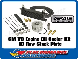 Derale 10 Row Series10000 Stack Plate Gm V8 Engine Oil Cooler Kit 15603 - Picture 1 of 2