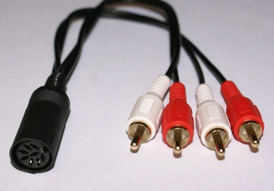 Bang & Olufsen Type Cassette Cable Female DIN to RCAs New - Image 1 of 2