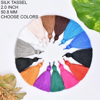 Xsotica®Silk Tassel,DIY Craft Supplies Handmade Jewelry Tassels-2.0 Inch /50.8mm