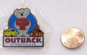 Outback Steakhouse Koality Kid School PS1 Koala Apple Lapel Pin Pinback Travel  - Picture 1 of 2