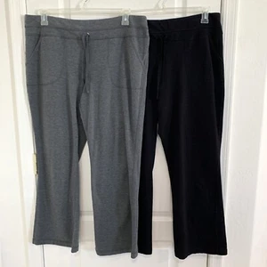 Made For Life 2 Pairs Drawstring Knit Pants Sweatpants Black & Gray Size XL S - Picture 1 of 4