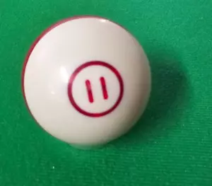 Replacement Billiard Snooker Bumper Pool Ball 2- 1/8" Red # 11 Ball Stripe* - Picture 1 of 6