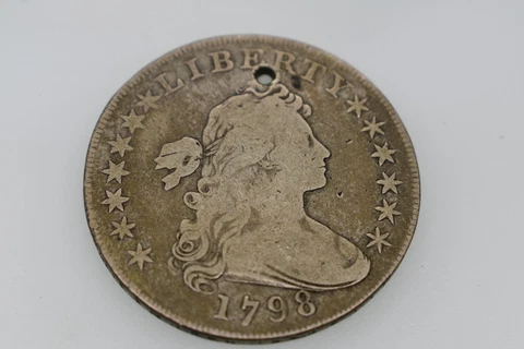 1798 Draped Bust Silver Dollar US With Hole Cover