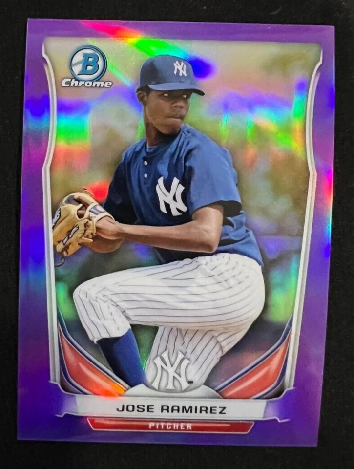 JOSE RAMIREZ 2014 Bowman Chrome Prospects Purple Refractor #BCP70 MLB #069/150 - Image 1 of 1