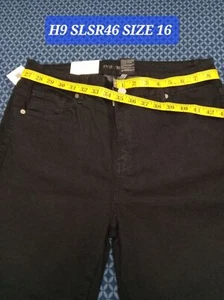 SL JEANS STRETCH DENIM BLACK, WAIST 35 iN, H9 SLSR46 SIZE 16 SKINNY - Picture 1 of 6