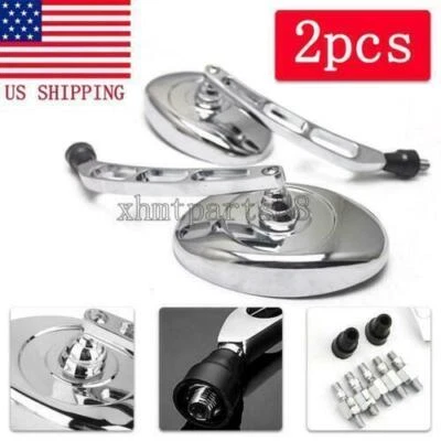 2x Chrome Motorcycle Mirrors For Yamaha V-Star 650 950 1100 1300 Classic Stryker - Image 1 of 4