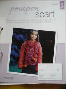 Pompon Scarf Knitting Pattern from Bergere de France Magazine - Picture 1 of 3