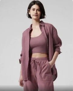ATHLETA TAWNY ROSE PLAYA LINEN SHIRT BLOUSE, SIZE Medium - Picture 1 of 10