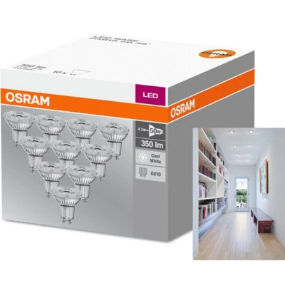 10er-PACK OSRAM LED BASE PAR16 Glas GU10 Strahler 4.3W=50W 36° 4000K neutralweiß - Bild 1 von 4